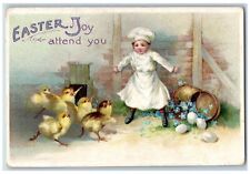 Rushford MN Postcard Easter Boy Baby Chicks Eggs Flowers Basket Clapsaddle picture