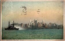 Vintage Postcard Lower New York City from the Bay NY New York Ship 1919    K-478 picture