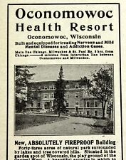 1916 OCONOMOWOC HEALTH RESORT Advertising Original Antique Print Ad picture