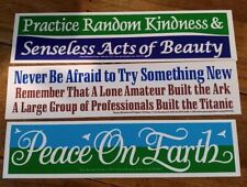 environmental Bumper Sticker peace on earth, practice random kindness 3 pc lot picture