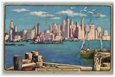 1945 Lower New York And Hudson River Scene Brooklyn New York NY Posted Postcard picture