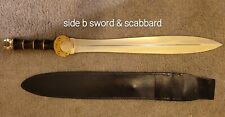 Roman-style Combat Gladius Sword & Leather Scabbard, Keen Edged picture