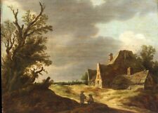 Oil painting Sandy-Road-with-a-Farmhouse-Jan-Josefz-van-Goyen-oil-pain landscape picture