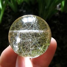 49g 32.5mm Amazing Top Sphere Clear Golden Hair Rutilated Quartz Crystal Ball picture