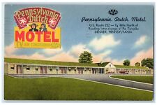 1956 Pennsylvania Dutch Motel Exterior Roadside Denver Pennsylvania PA Postcard picture