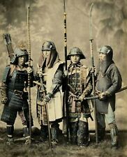 1880s  Four JAPANESE SAMURAI WARRIORS PHOTO (171-m ) picture