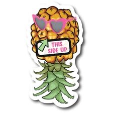 This Side Up Upside Down Pineapple with Sunglasses Magnet Decal, 3x6 Inches picture