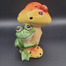 Ceramic Frog With Ladybug and Mushroom picture