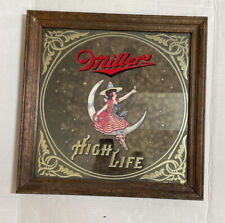 1980's Miller High Life Lady In The Moon Sign Mirror 18
