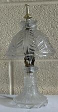 Vintage Heavy Cut Lead Crystal Glass Tabletop Accent Lamp picture