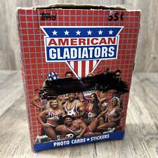 1991 Topps American Gladiators Wax Box 36 Packs, Glossy Cards and Sticker  picture