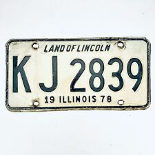 1978 United States Illinois Land of Lincoln Passenger License Plate KJ 2839 picture