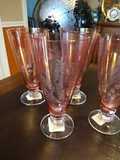 Lenox Pink Cranberry Etched Iced tea Glasses Set 4 New with Tags picture
