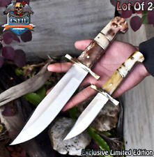 CSFIF Hot Item Bowie Knife AUS-8 Steel Bone Brass Guard Lot of 2 Gift Rare picture