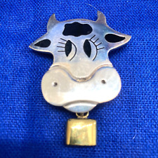 Vtg Cow With Bell Sterling Mexico 925 Silver Flirting NEW JA7 picture