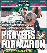 AGONY & ECSTASY JETS WIN PRAYERS FOR AARON RODGERS NY POST 9/12 2023 picture