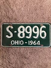1964 Ohio License Plate -  S 8996 - Very Nice picture