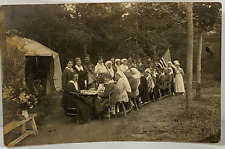 RPPC Postcard B&W WWI Hospital Party Nurses Military U.S. Army Soldiers 1919 picture