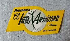 Pan Am Airlines Panagra Baggage Luggage Label Decal Sticker Vintage Air Travel picture