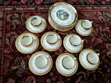 Vintage Sabin Crest-o-gold Plates, Coffee Cups, & Saucers 22k Gold picture