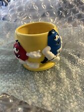 M & M Yellow Candy Dish FTD Planter Vase Jar Mars Ceramic Red & Blue M&Ms picture