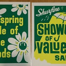 SHURFINE Advertising In Store SPRING SALE OF FINE FOODS Tent 2 Sided Posters SF2 picture