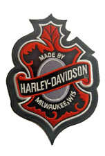 HARLEY DAVIDSON OAK LEAF PATCH MADE IN WISCONSIN 7X5 INCH IRON ON BIKER PATCH picture