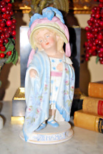 WONDERFUL MAMA GIRL BISQUE HAND PAINTED PASTELS VICTORIAN OLD PORCELAIN FIGURINE picture
