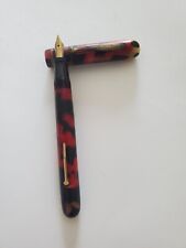UNIVER SHEAFFER 14K GOLD FOUNTAIN PEN BLACK RED VINTAGE CANADA picture
