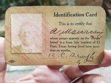 1921 EL PASO Texas Mayor Signed Photo Identification Card Consulado Mexico picture