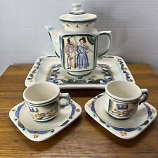 Vtg Russian USSR Konokova Porcelain Tea Set Mid-Century Design Serves 2 Retro picture