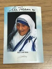 Saint Mother Teresa Hair Strand lock speck Relic Catholic Piece Ex Capillis Holy picture