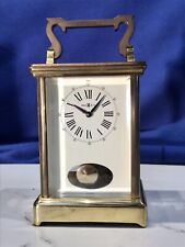 LARG GERMANY HOWARD  MILLER 4 JEWELS,CARRIAGE,BRASS STRIKES CLOCK,PORCELAIN DIAL picture