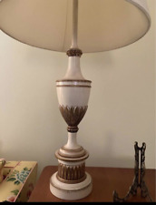 2 Vintage Stiffel Hollywood Regency Urn Table Lamps Base Only Ivory/Gold Ex picture