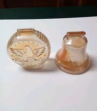 VTG American Eagle & Bicentennial Liberty Bell Iridescent Glass Banks - Lot of 2 picture