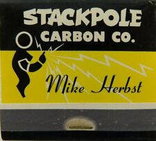 Stackpole Carbon Co. Mike Herbst Full Unstruck Vintage Matchbook picture