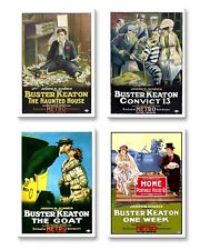 BUSTER KEATON Set of 4 Retro Movie Poster Fridge Magnets Set 1 picture