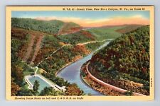 New River Canyon WV-West Virginia, Scenic View Aerial, Antique Vintage Postcard picture
