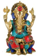 Whitewhale Brass Decor India Mangalkari Ganesha Statue (12 inches) picture