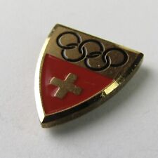 Switzerland National Olympic Committee NOC Hat/Lapel Pin Vintage 1980's 1/2 inch picture