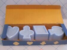 VTG blue Plastic Jello Mold/Cookie Cutters Box Set spade club Playing Cards 1950 picture