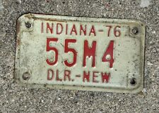 Vintage Dealer New Indiana Motorcycle License Plate 1976 picture