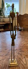Vintage Bronze Elongated African Man Statue picture