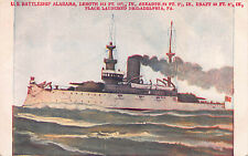 U.S. Battleship Alabama, Early Postcard, Undivided Back, Unused picture