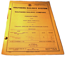 NOVEMBER 1926 SOUTHERN RAILWAY PERCENTAGES STATION TARIFF picture