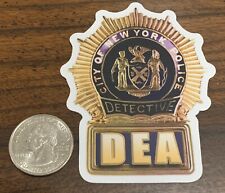 NYC NYPD DEA POLICE DETECTIVE EXTERIOR WINDOW DECAL STICKER 3” picture