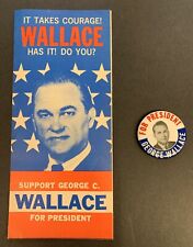 George C. Wallace, 1968 Presidential Campaign Button & Brochure, Original Items picture