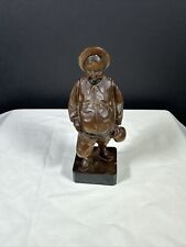 Vintage Hand Carved Ouro Wood Figure Artesania Made In Spain # 701 picture