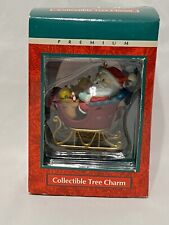 Vintage 1992  KMart Trim A Home 2.5” Collectible Ornament Santa In Sleigh picture
