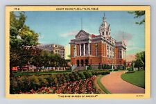Tyler TX-Texas, Court House Plaza Vintage Souvenir Postcard picture